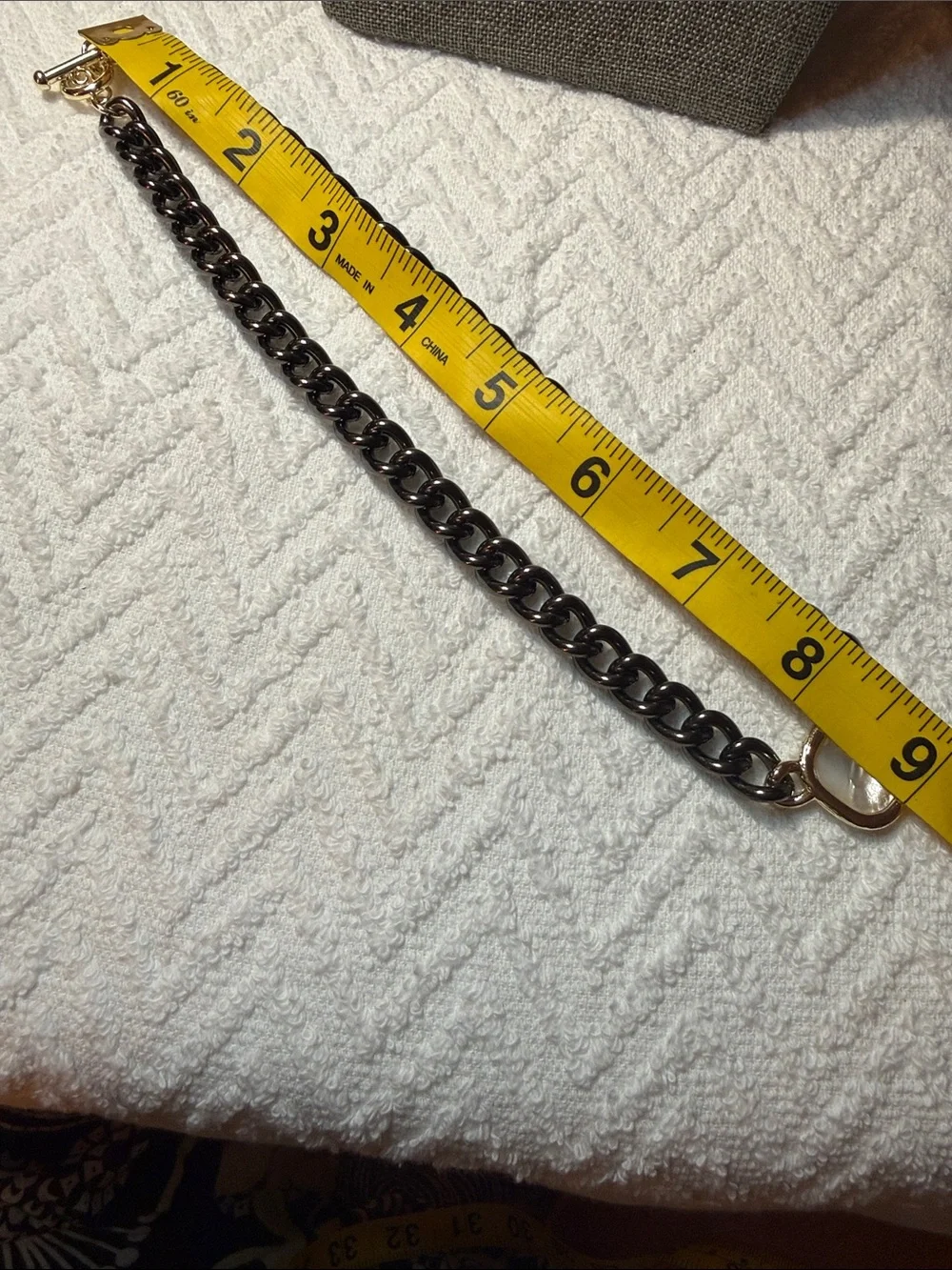 Black Chain Necklace with Mother-of-Pearl Pendant